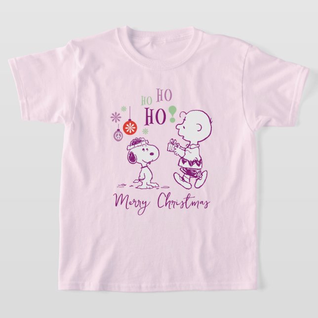 Camiseta Amendoins | Snoopy & Charlie Brown Ho Ho Ho Ho (Postura )