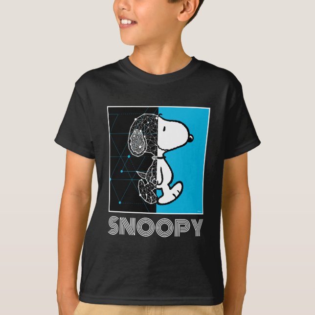 Camiseta Amendoins | Snoopy Design geométrico (Frente)