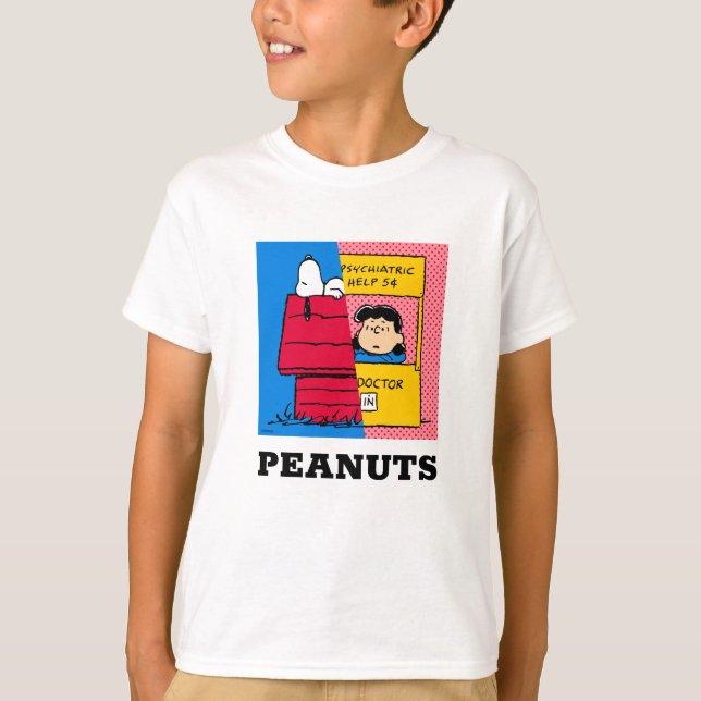 Camiseta Amendoins | Snoopy & Lucy Half & Half (Frente)