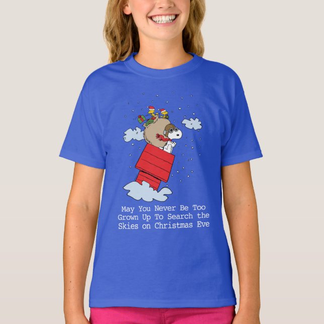 Camiseta Amendoins | Snoopy, o Ace Voador no Natal (Frente)