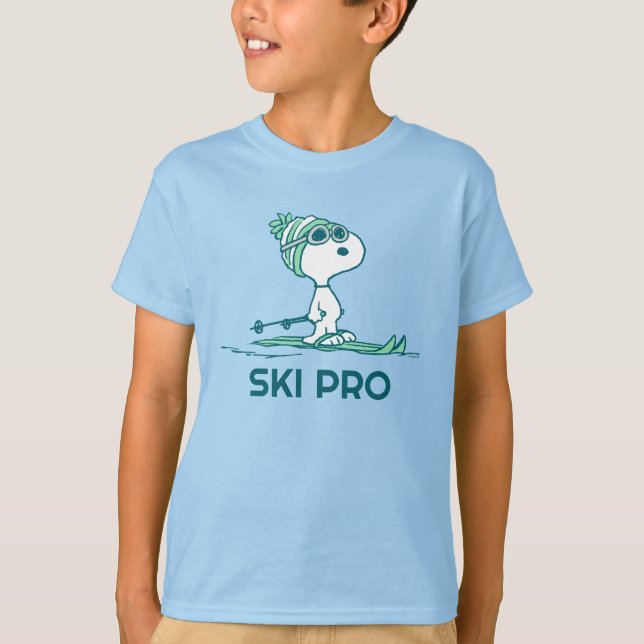 Camiseta Amendoins | Snoopy on Skis (Frente)
