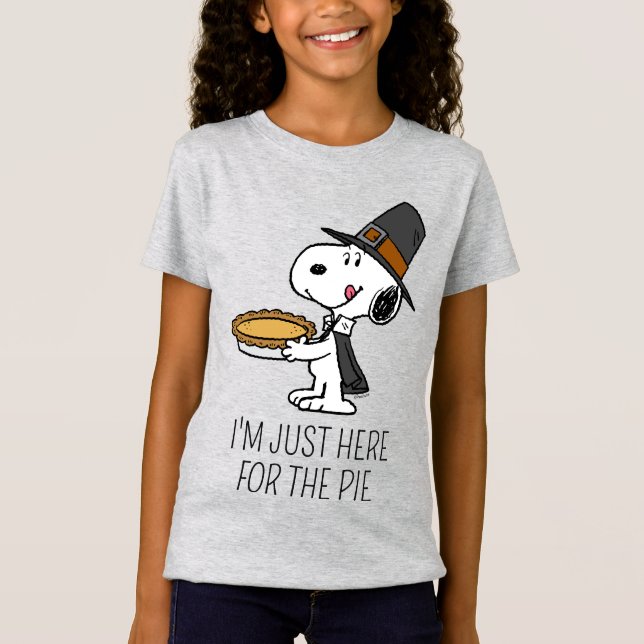 Camiseta Amendoins | Snoopy Pilgrim (Frente)
