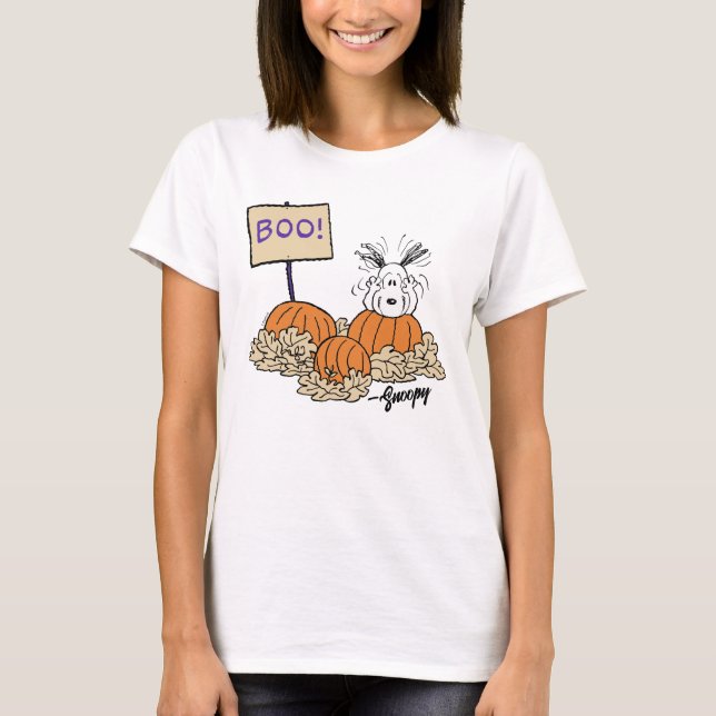 Camiseta Amendoins | Snoopy Pumpkin Patch Boo! (Frente)
