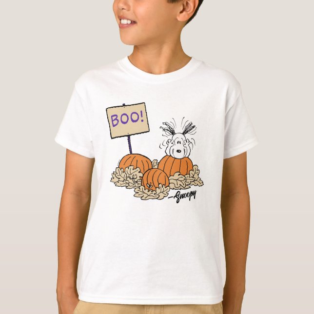 Camiseta Amendoins | Snoopy Pumpkin Patch Boo! (Frente)