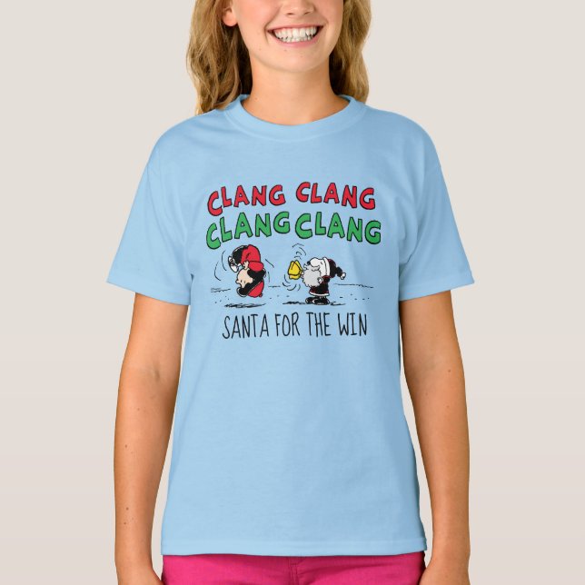 Camiseta Amendoins | Snoopy Santa Claus & Lucy (Frente)