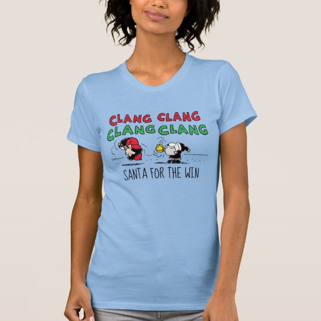 Camiseta Amendoins | Snoopy Santa Claus & Lucy (Frente)