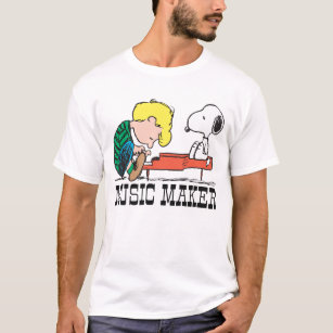 Camiseta Amendoins   Snoopy & Schroeder no Piano