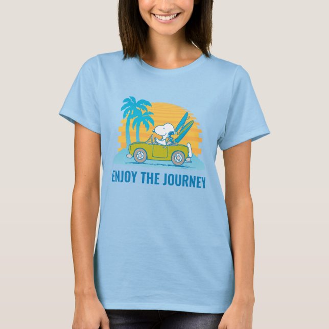Camiseta Amendoins | Snoopy & Woodstock Aproveite a Viagem (Frente)
