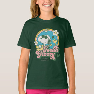 Camiseta Amendoins   Snoopy & Woodstock Feelin' Groovy