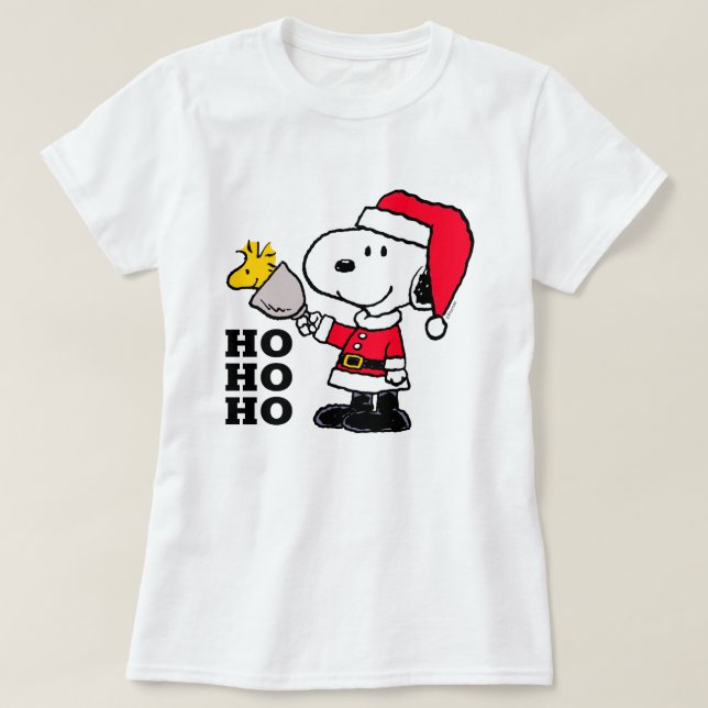 Camiseta Amendoins | Snoopy & Woodstock Ho Ho Ho (Frente do Design)
