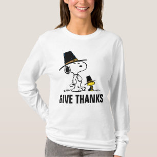 Camiseta Amendoins   Snoopy & Woodstock Pilgrim