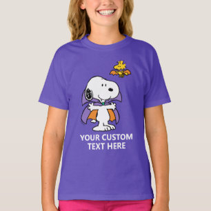 Camiseta Amendoins Snoopy Woodstock Vampiro Halloween
