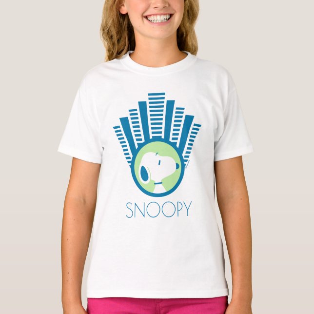 Camiseta Amendoins | Sonhos De Deco Azul De Snoopy (Frente)