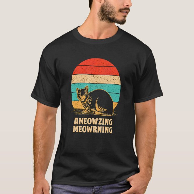 Camiseta Ameowning Cat Mãe Bonita Pai Gato (Frente)