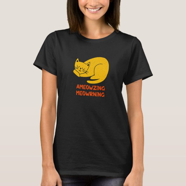 Camiseta Ameowning Cat Mãe Bonita Pai Gato (Frente)