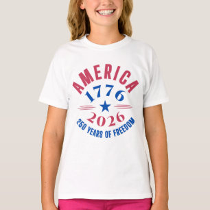Camiseta AMÉRICA 1776 2026 250 anos de aniversário da liber