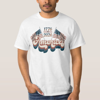 Camiseta América 1776–2026, Patriótico, EUA 250 Anos