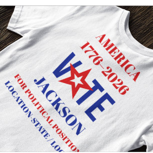 Camiseta América 1776-2026 Votar Candidato Personalizado Ca