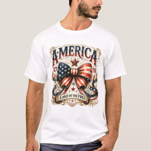 Camiseta América 1776 – Terra da Liberdade   Patriótico Vin