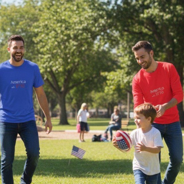 Camiseta América 250 Aniversário est 1776 Tipografia Vermel (Criador carregado)