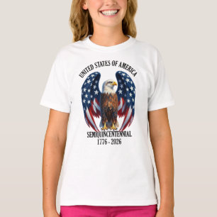 Camiseta América 250 Anos Águia com Asas da Bandeira 1776-2
