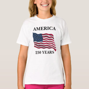 Camiseta America 250 Anos Bandeira Garota