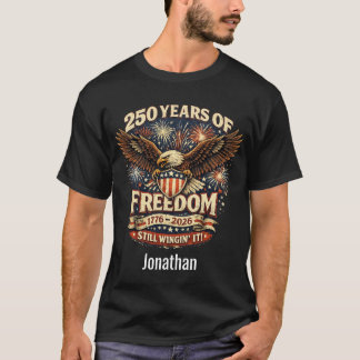 Camiseta América 250 Anos de Liberdade Ainda Improvisando