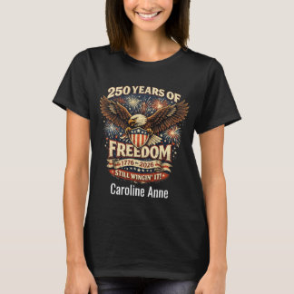 Camiseta América 250 Anos de Liberdade Ainda Improvisando