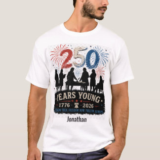 Camiseta América 250 Anos Jovem 1776-2026 Pais Fundadores