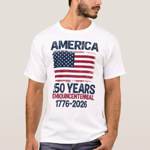 Camiseta América 250 Anos Semiquincentenário 1776-2026