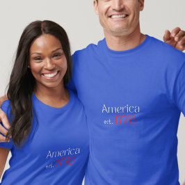 Camiseta America 250 Birthday est 1776 Typography Blue