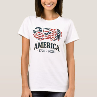 Camiseta América 250 Estrelas e Listras Patrióticas