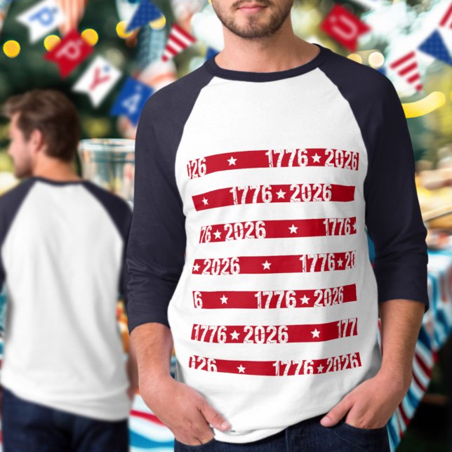 Camiseta America 250 Semiquincentennial 1776 2026 Stripes (Criador carregado)