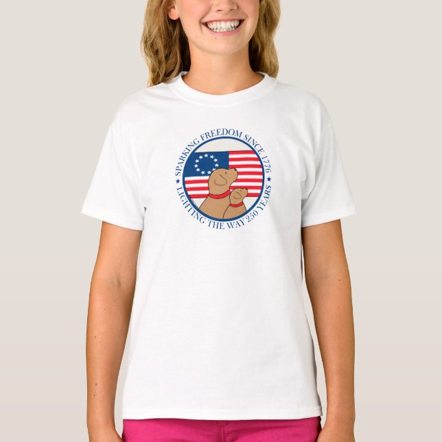 Camiseta America 250 Sparking Freedom Girls Short Sleeve (Frente)