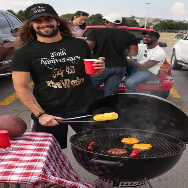 Camiseta  America 250th Anniversary Fire Works (Criador carregado)