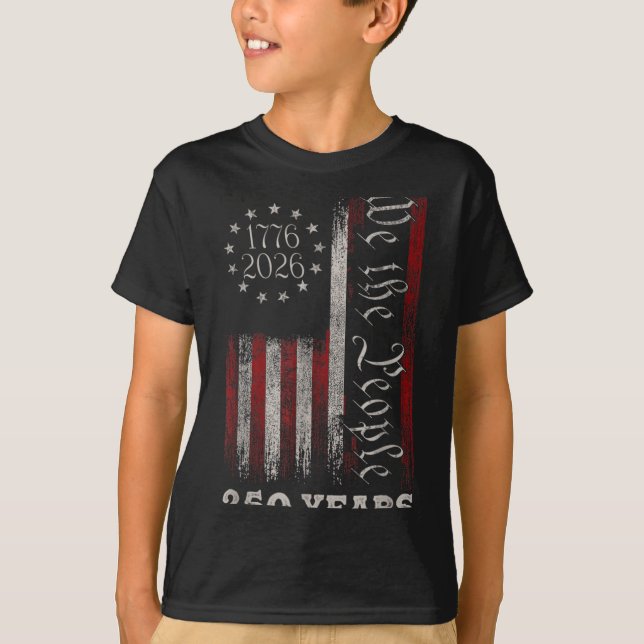 Camiseta America 250th Birthday Us Flag 250 Years We The Pe (Frente)