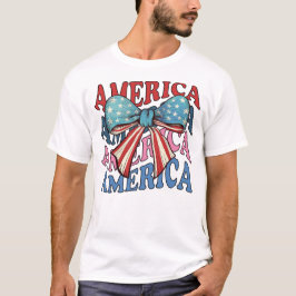 Camiseta América 4 de julho grande laço