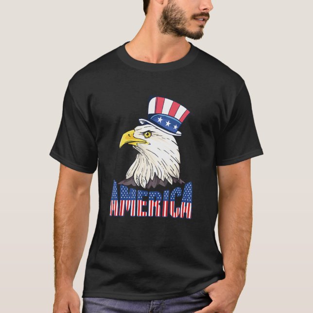 Camiseta América 4 de julho Sam Eagle Liberty American (Frente)