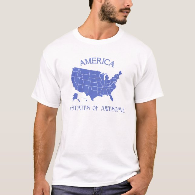 Camiseta América 50 estados de t-shirt impressionante (Frente)