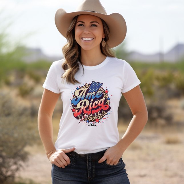 Camiseta América, a bela fonte retrô (America the Beautiful Retro Font T-Shirt
)