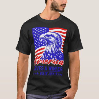 Camiseta América Ama Um Vencedor Militar Veterano Homens Mu