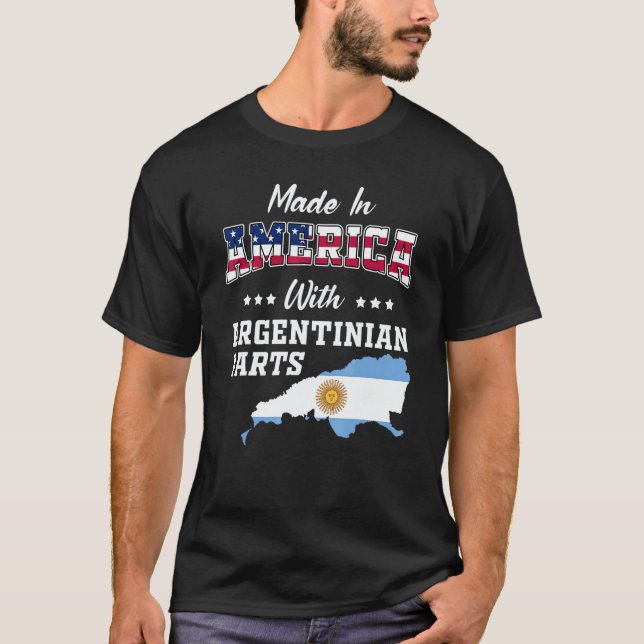 Camiseta America Argentinian Part Argentina Map USA Flag Ro (Frente)