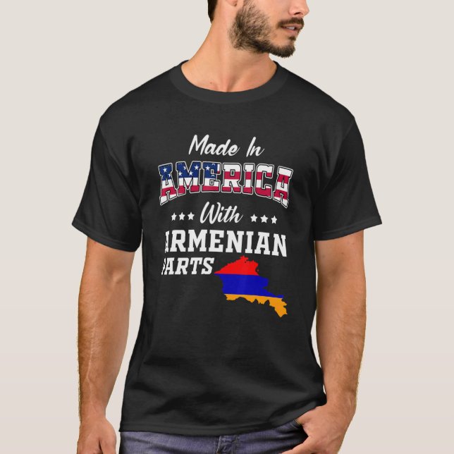 Camiseta America Armenian Parts Armenia Map USA Flag Ancest (Frente)