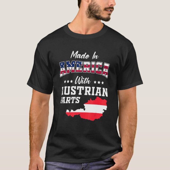 Camiseta America Austrian Parts Austria Map USA Flag Ancest (Frente)