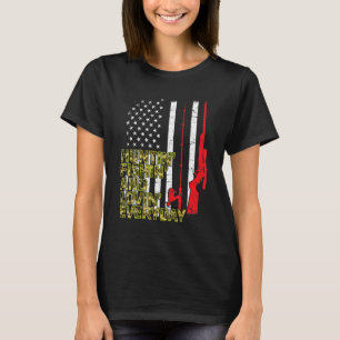 Camiseta América Bandeira dos EUA Caça Pesca e Amando Todos