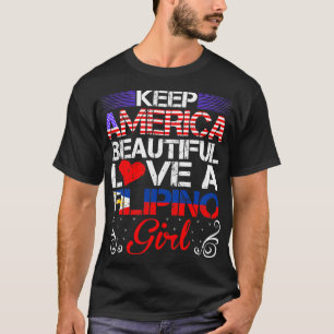 Camiseta América Belo Amor Garota Filipina Presente