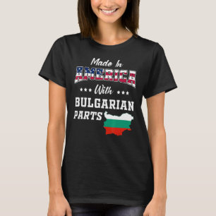 Camiseta América Bulgária Partes Bulgária Mapa EUA Bandeira