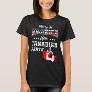 Camiseta América Canadá Partes Canadá Mapa EUA Bandeira Anc