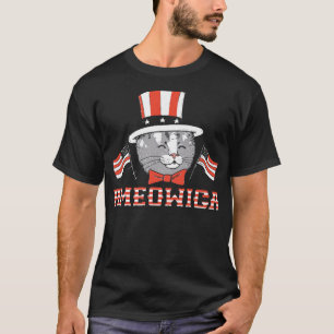 Camiseta América Cat Americana O País Mais Corajoso E Curio