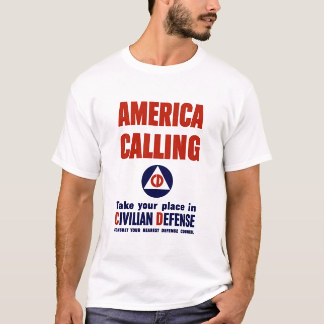 Camiseta América chamada -- Defesa civil (Frente)